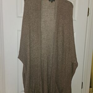 Charlotte Russe Taupe Open-Front Cardigan